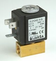 D211 - 2/2 elektromagnetický ventil -přímo ovládaný
DN2, G1/8, 24V DC, 0-10bar, NC, Tmax.+90°C
konektor není součástí balení ventilu
