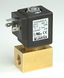 D223 - pro kyslík - 2/2 elektromagnetický ventil-přímo ovládaný
DN4,5,12V DC,G1/4,0-8bar,NC,Tmax.+130°C
konektor není součástí balení ventilu

