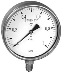 03333 - V - Standardní tlakoměr se spodním přípojem (vodotěsný)
03313 - V M20x1,5