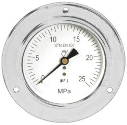 03342 - V - Standardní tlakoměr se zadním přípojem a volitelně s přední přírubou (vodotěsný).
03342 - V M20x1,5